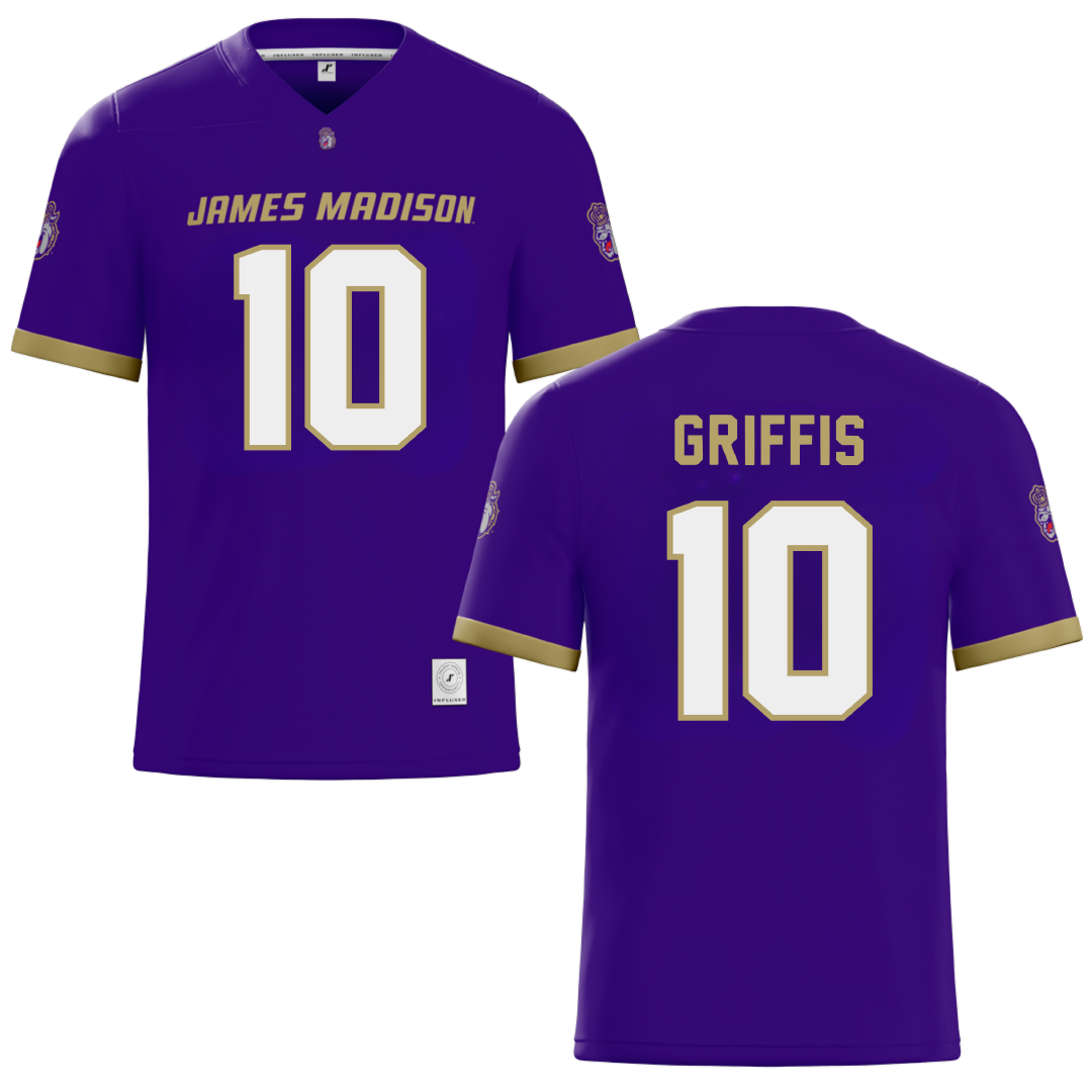 James Madison University Purple Football Jersey - #10 Brett Griffis