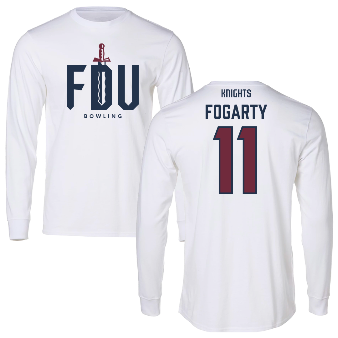 Fairleigh Dickinson University-Metropolitan Campus Bowling White Long Sleeve - #11 Emily Fogarty