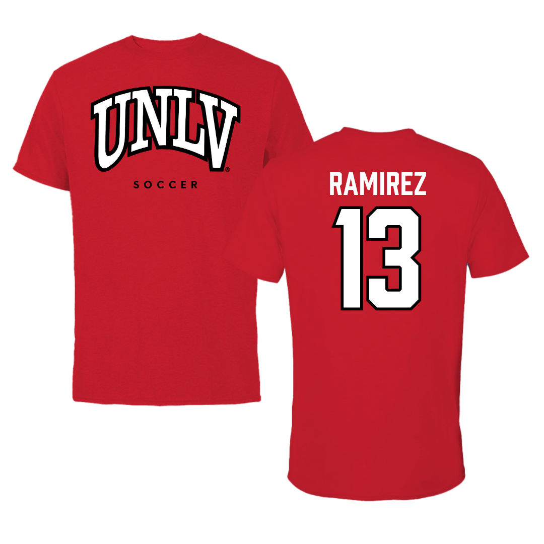 University of Nevada-Las Vegas Soccer Red Tee - #13 Mallie Ramirez