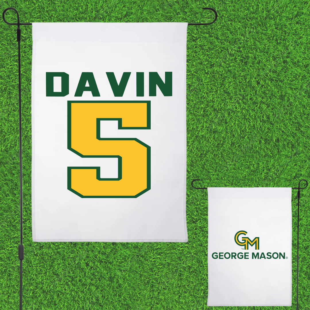 George Mason University Soccer White Garden Flag - #5 Eliana Davin