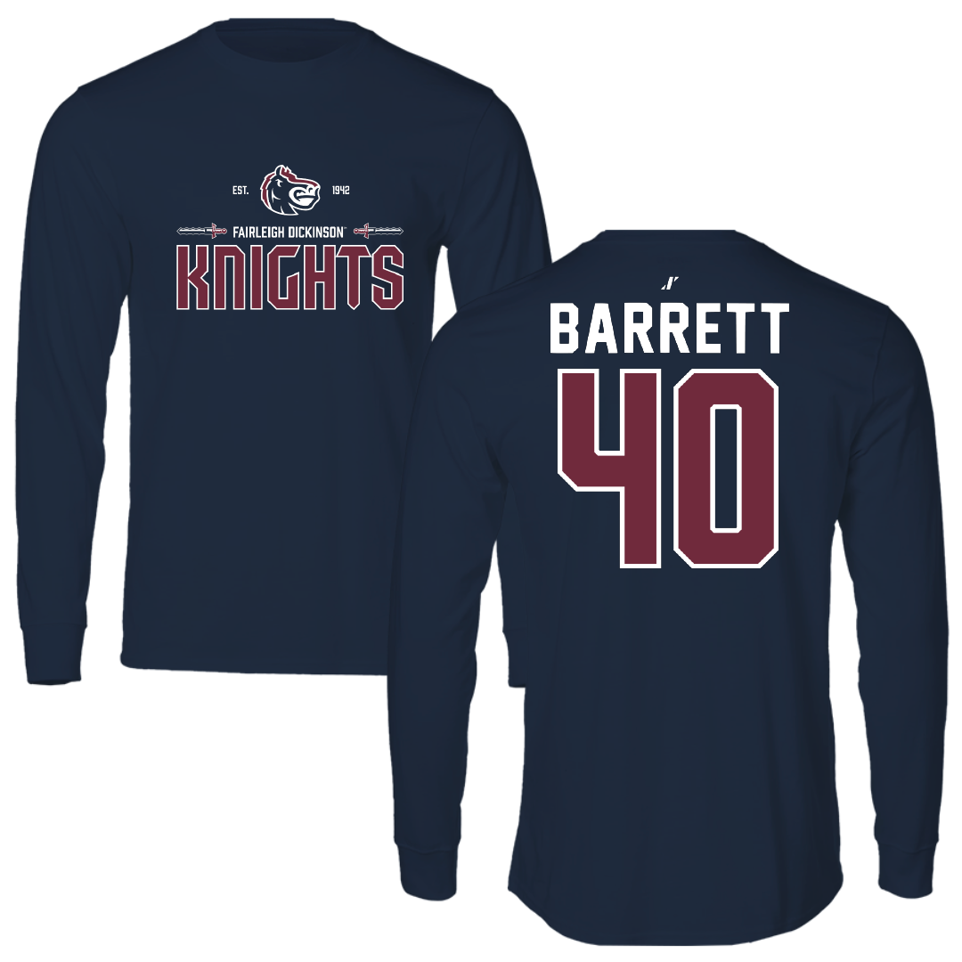 Fairleigh Dickinson University-Metropolitan Campus Baseball Navy General Performance Long Sleeve - #40 Ian Barrett