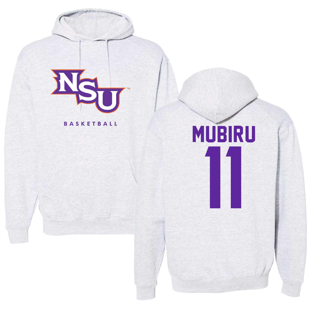 Northwestern State University Basketball Gray Hoodie - #11 Chris Mubiru
