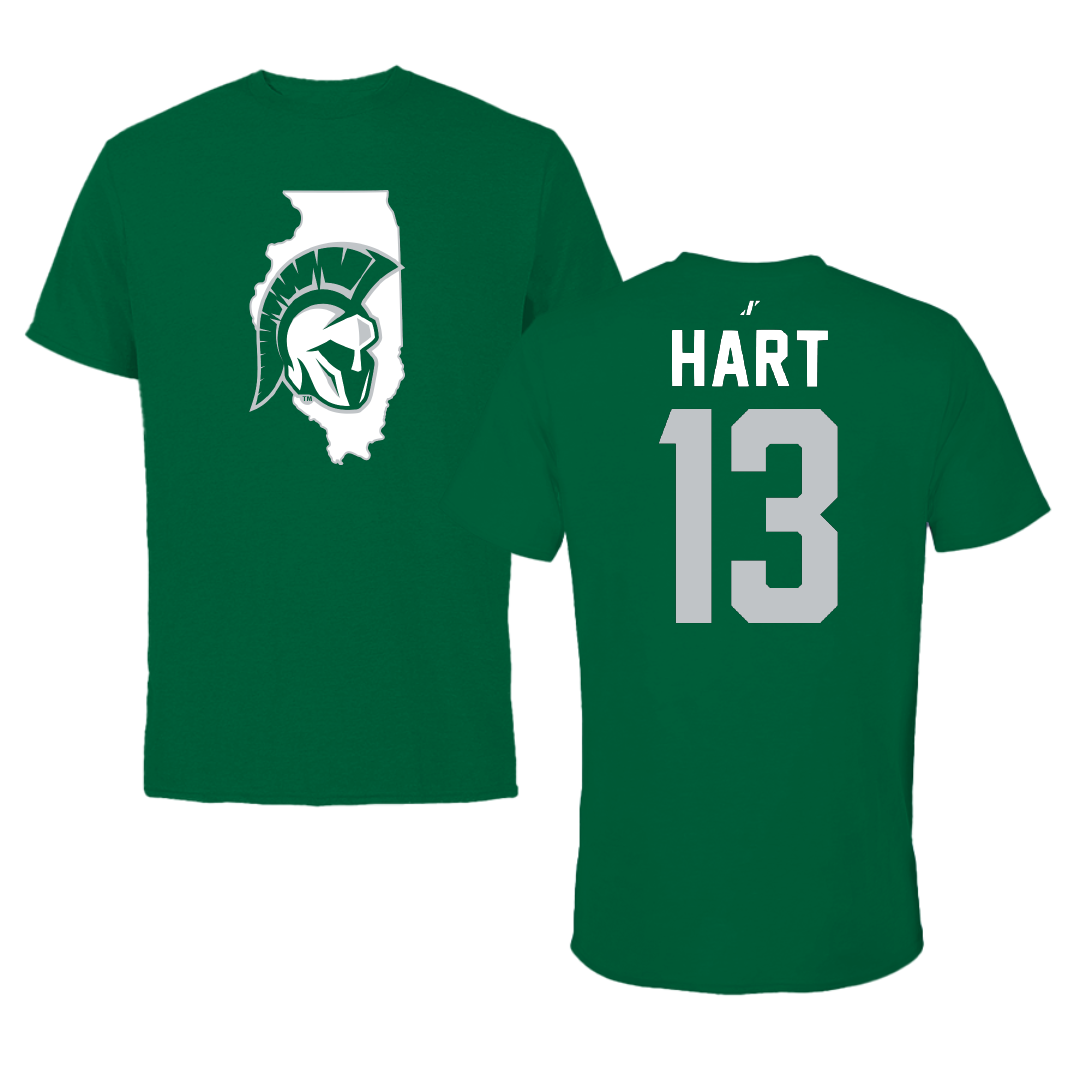 Illinois Wesleyan University Football Green State Performance Tee - #13 Shyne Hart