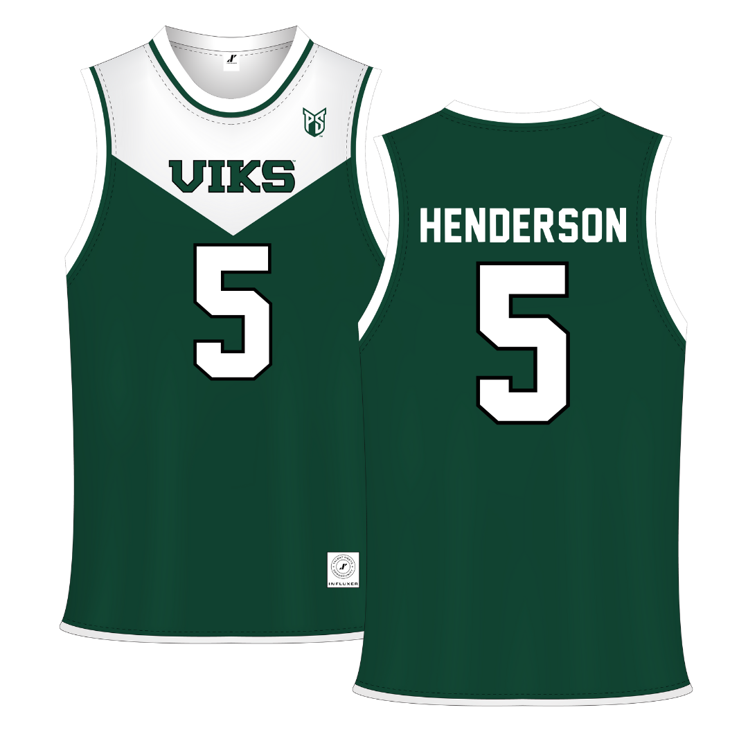 Portland State University Green Basketball Jersey - #5 Jaylin Henderson
