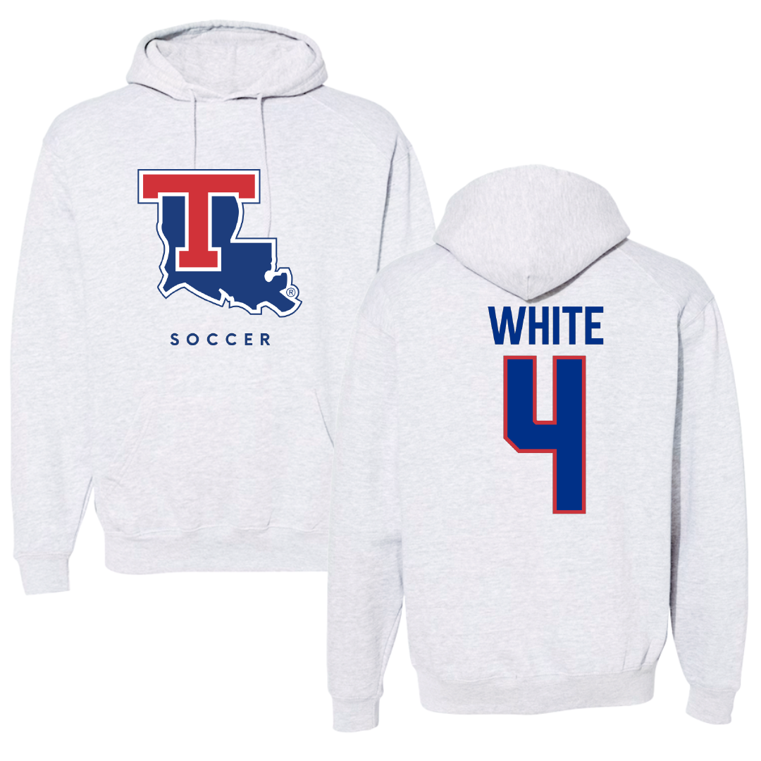 Louisiana Tech University Soccer Gray Hoodie - #4 Ella White