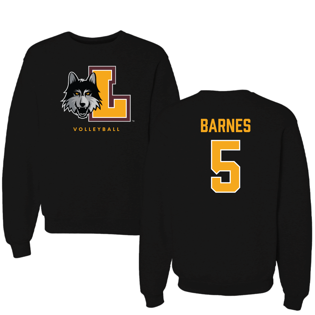 Loyola University-Chicago Volleyball Black Mascot Crewneck - #5 Addie Barnes