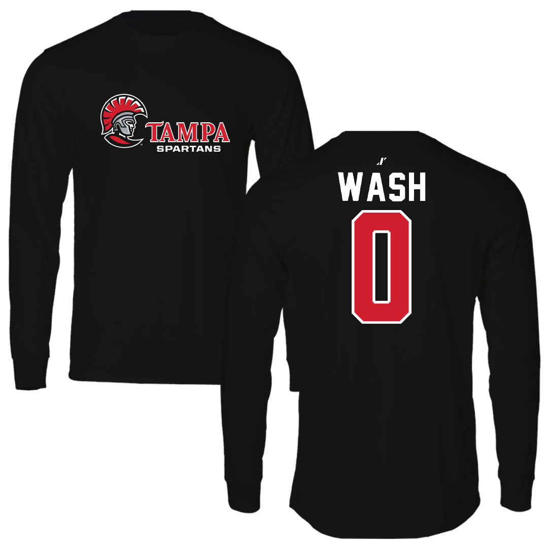 University of Tampa Baseball Black Performance Long Sleeve - #0 Logan Wash