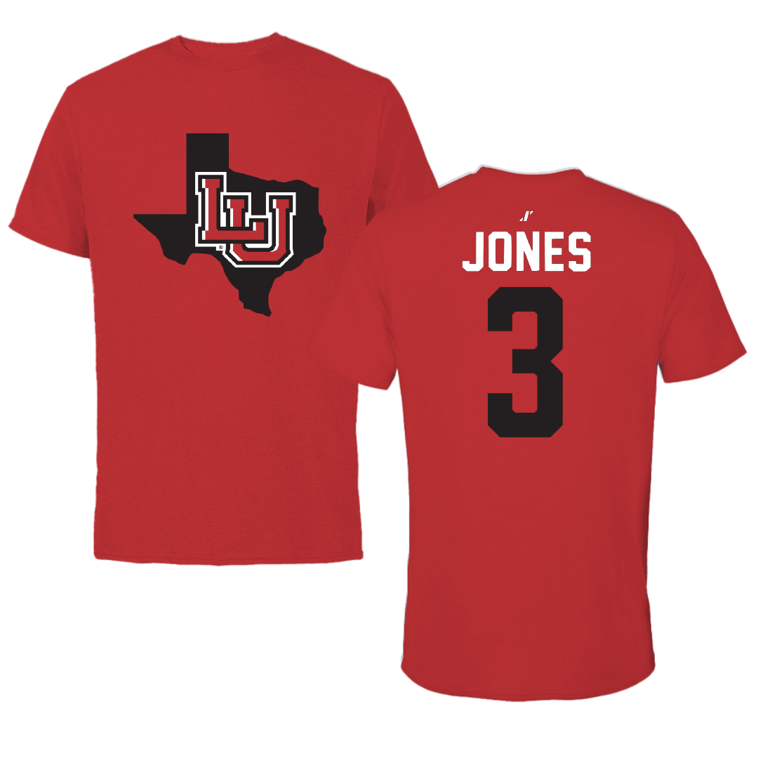 Lamar University Football Red State Performance Tee - #3 Izaha Jones