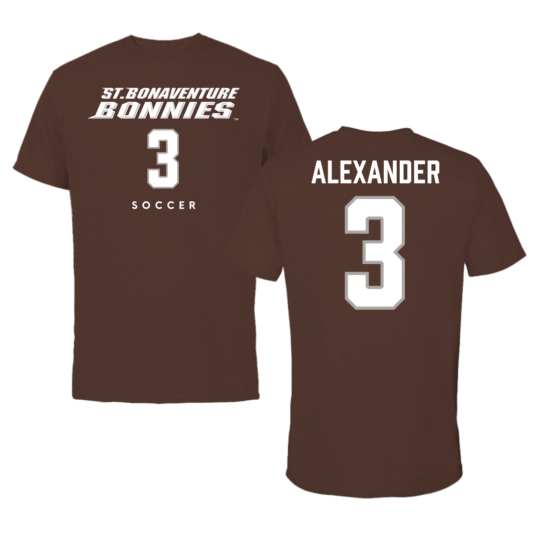 St. Bonaventure University Soccer Brown Tee - #3 Chanel Alexander