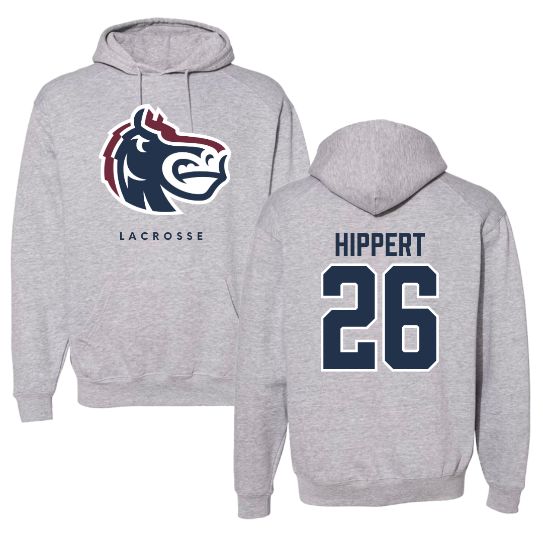 Fairleigh Dickinson University-Metropolitan Campus Lacrosse Gray Hoodie - #26 Kendal Hippert