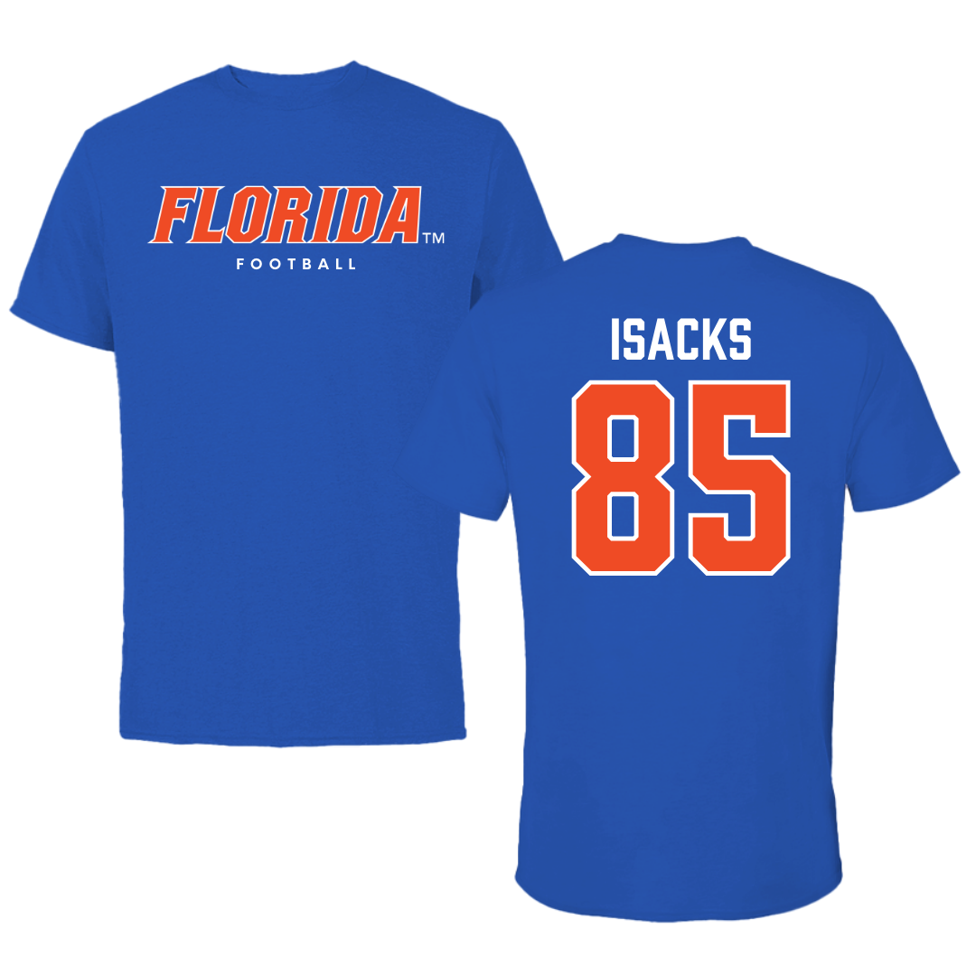 University of Florida Football True Royal Florida Performance Tee - #85 Scott Isacks