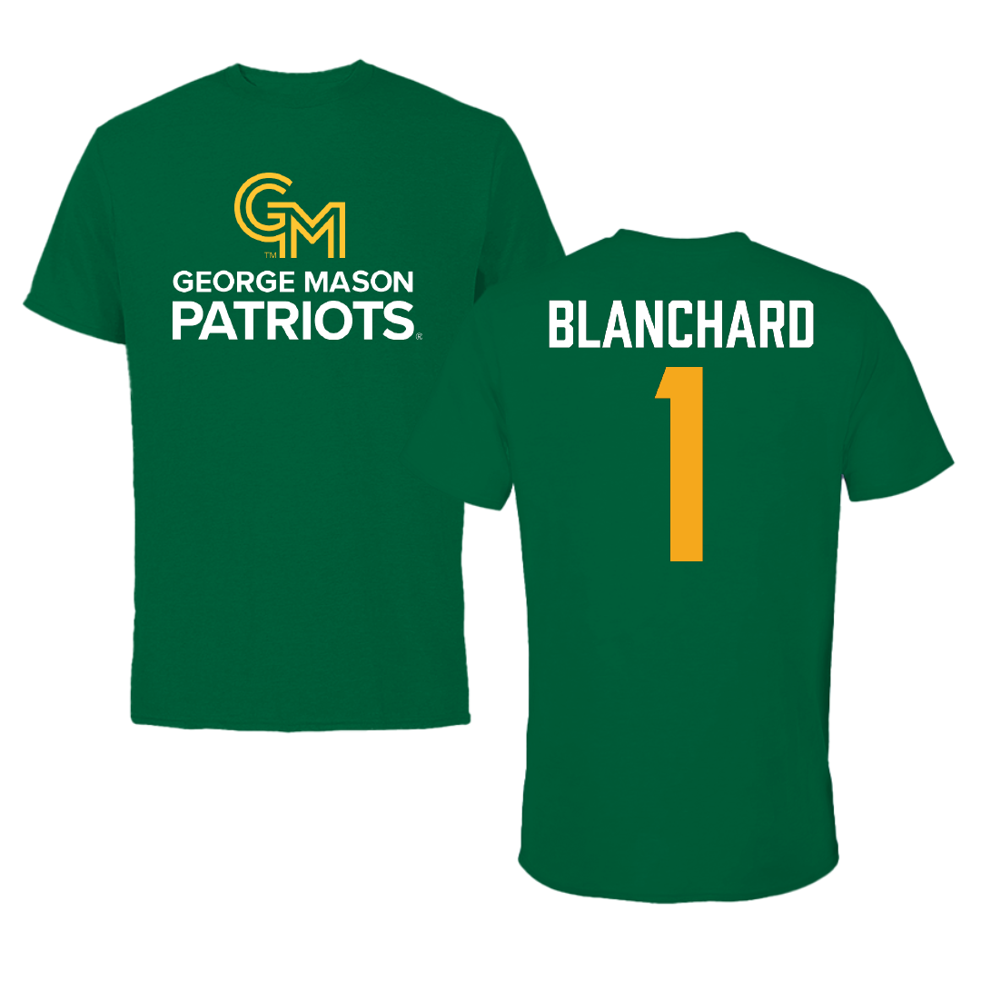 George Mason University Baseball Green Patriots Performance Tee - #1 Evan Blanchard