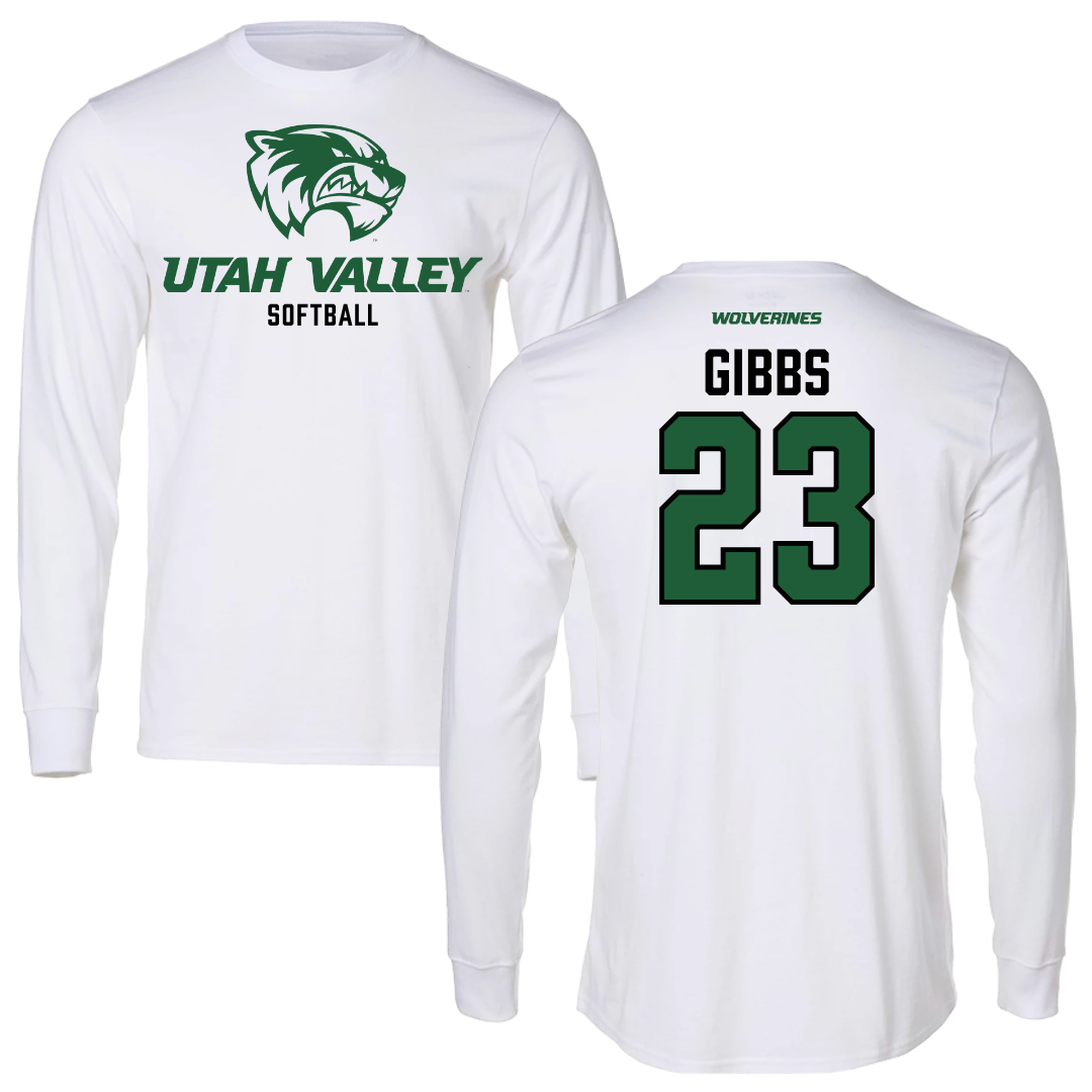 Utah Valley University Softball White Long Sleeve - #23 Megan Gibbs