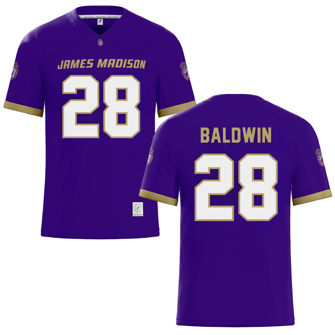 James Madison University Purple Football Jersey - #28 Ke'Marion Baldwin