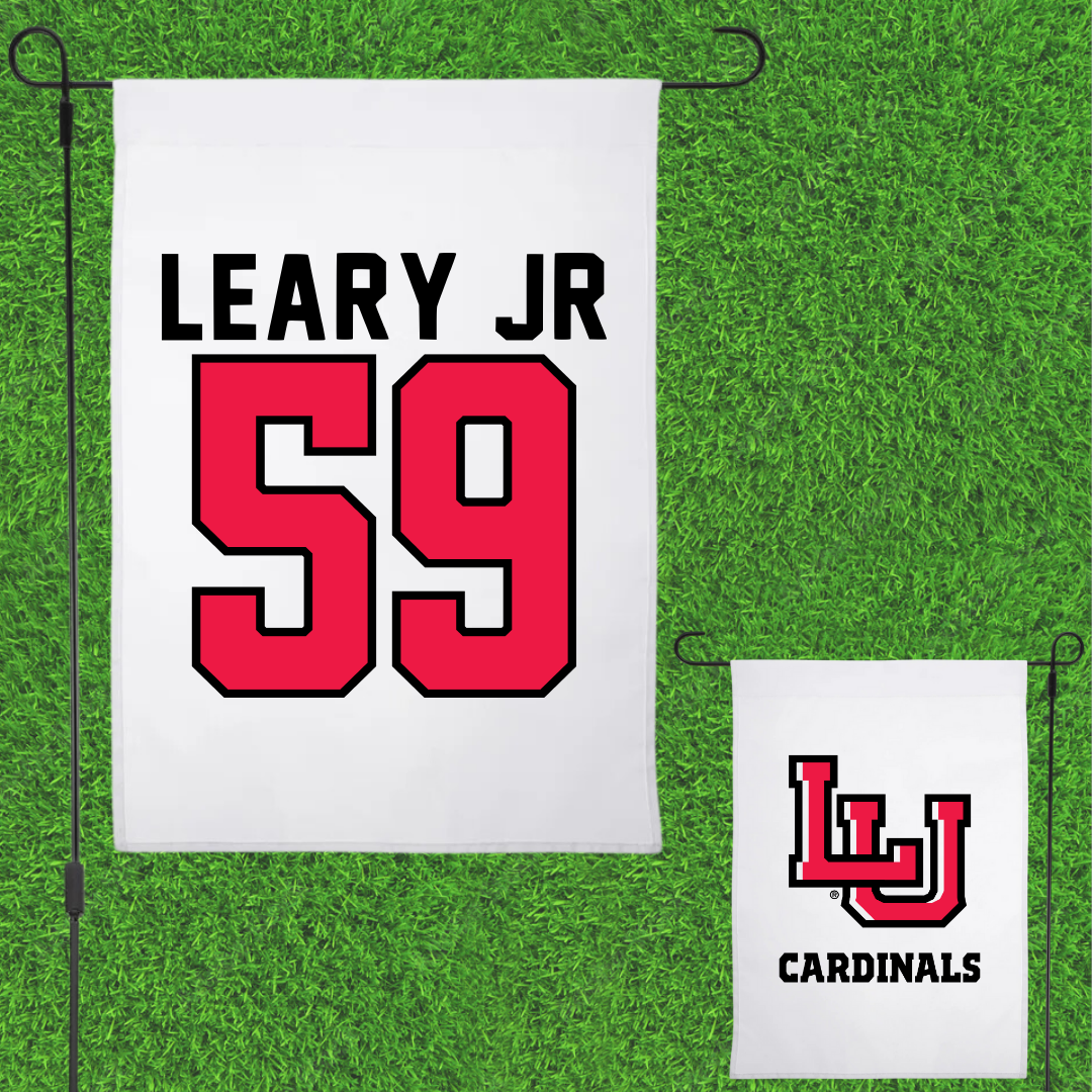 Lamar University Football White Garden Flag - #59 Lonnie Leary Jr