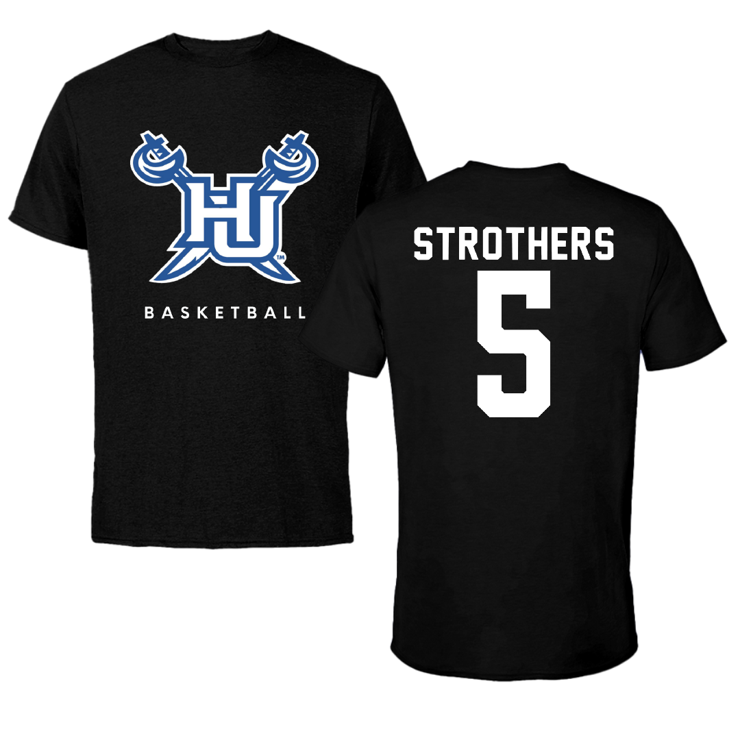 Hampton University Basketball Black Tee - #5 Etienne Strothers
