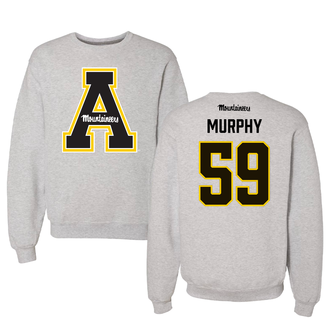 Appalachian State University Football Gray Crewneck - #59 Jack Murphy