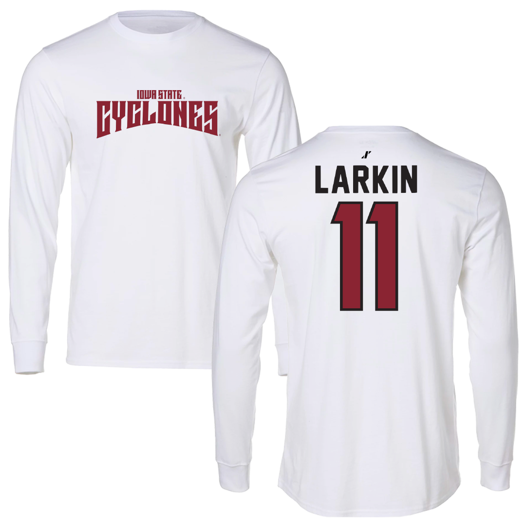 Iowa State University Volleyball White Classic Performance Long Sleeve - #11 Reaghan Larkin