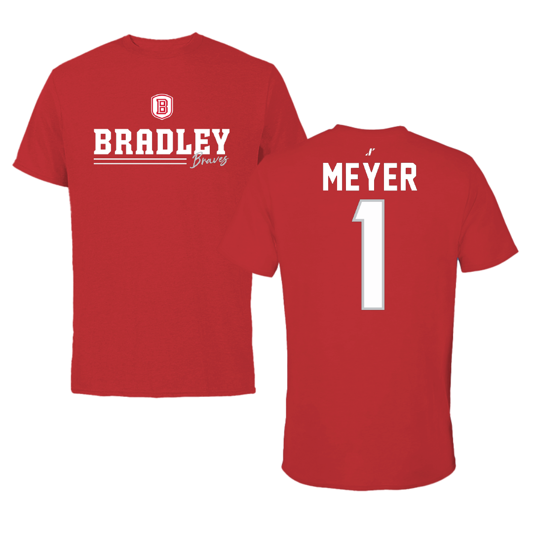 Bradley University Softball Red General Tee - #1 Tori Meyer