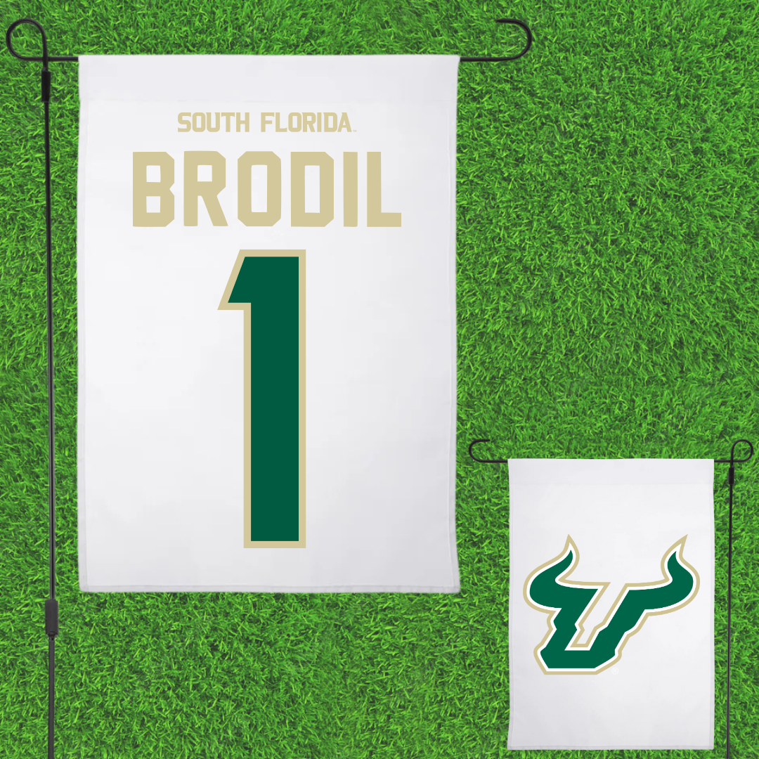 University of South Florida Baseball White Garden Flag - #1 Marcus Brodil