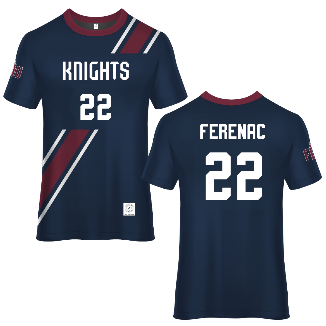 Fairleigh Dickinson University-Metropolitan Campus Blue Soccer Jersey - #22 Alex Ferenac