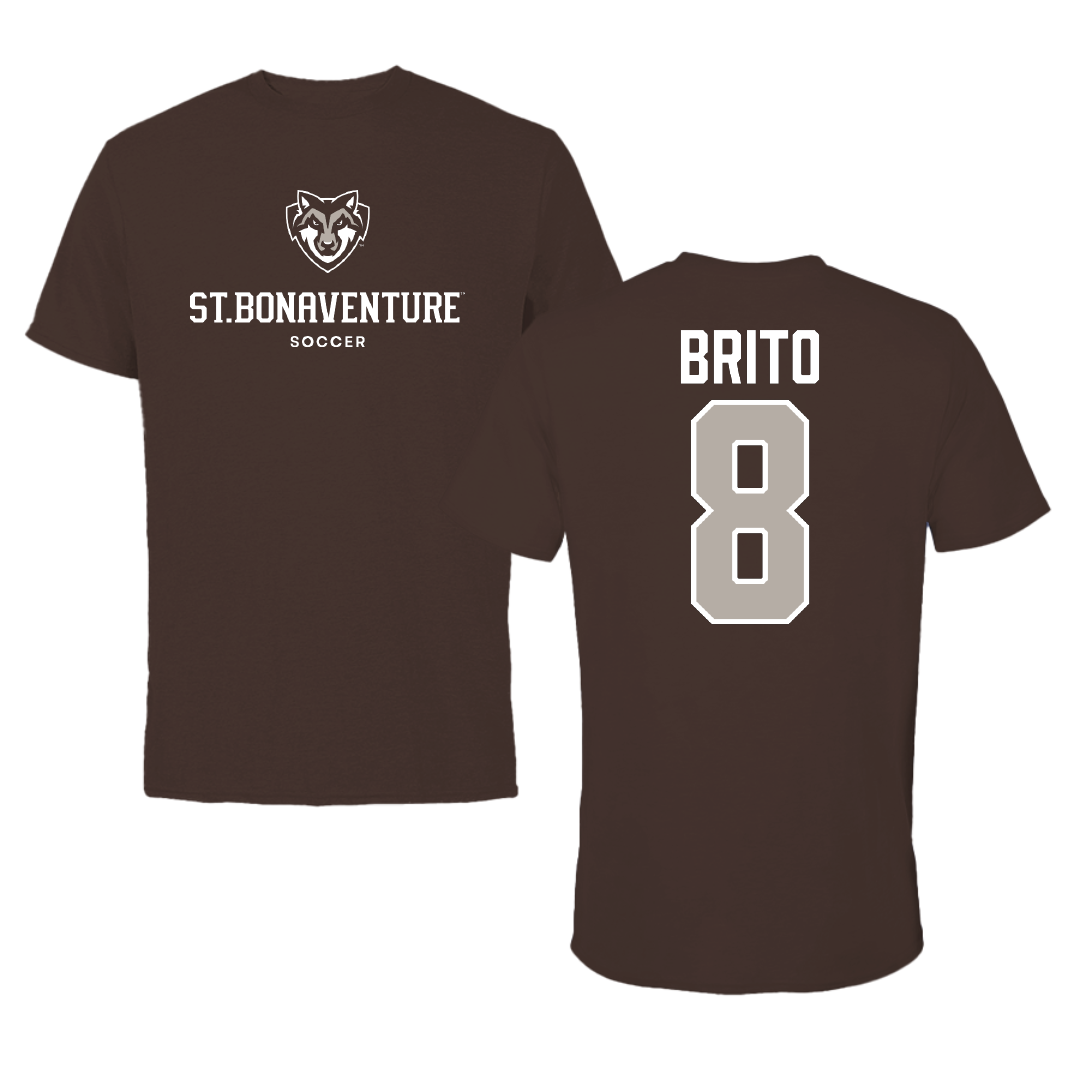 St. Bonaventure University Soccer Brown Bonnies Tee - #8 Kenzo Brito