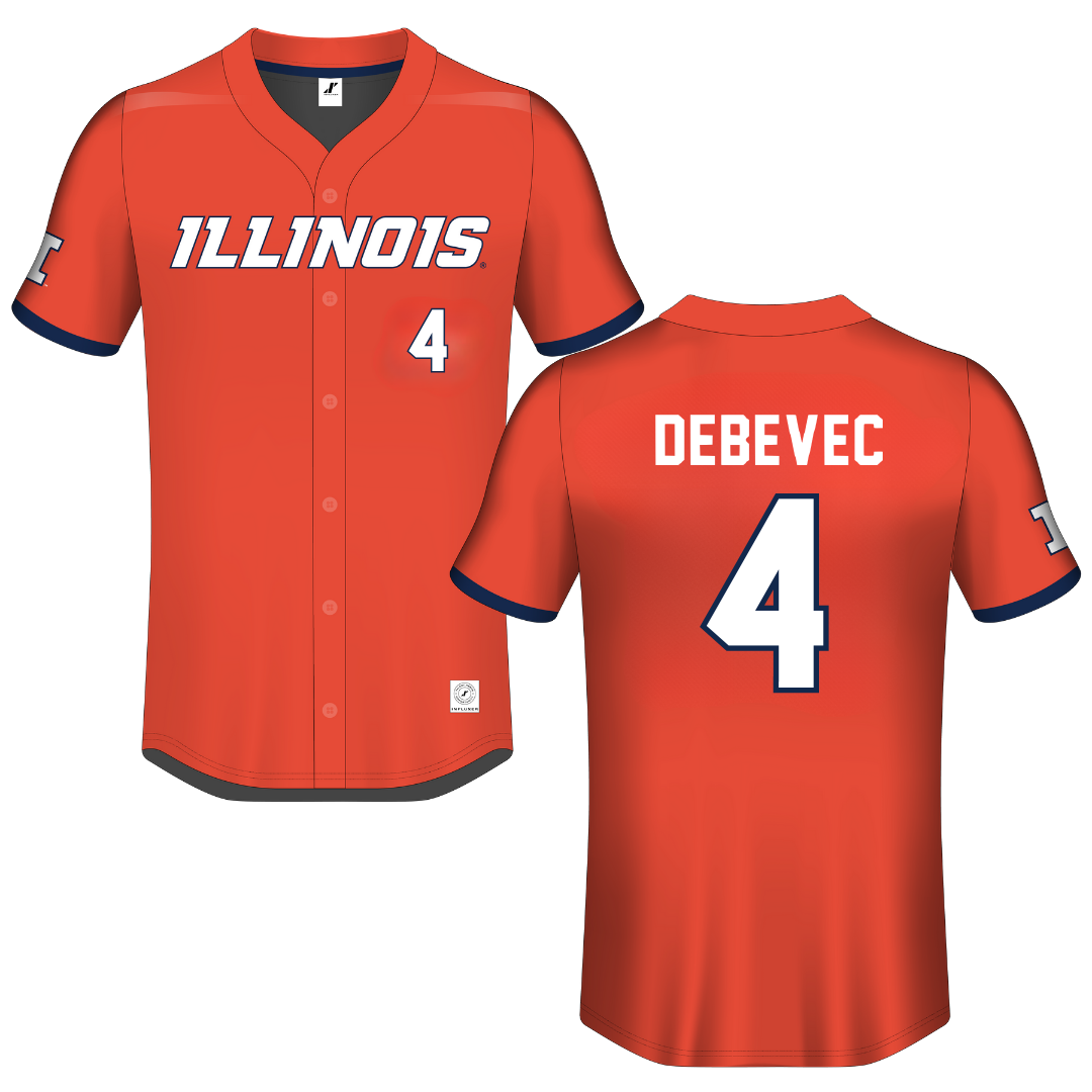 University of Illinois Orange Button-Down Jersey - #4 Gabby Debevec