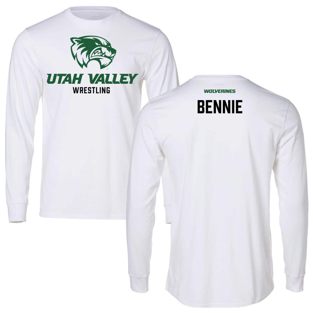 Utah Valley University Wrestling White Long Sleeve - Kael Bennie