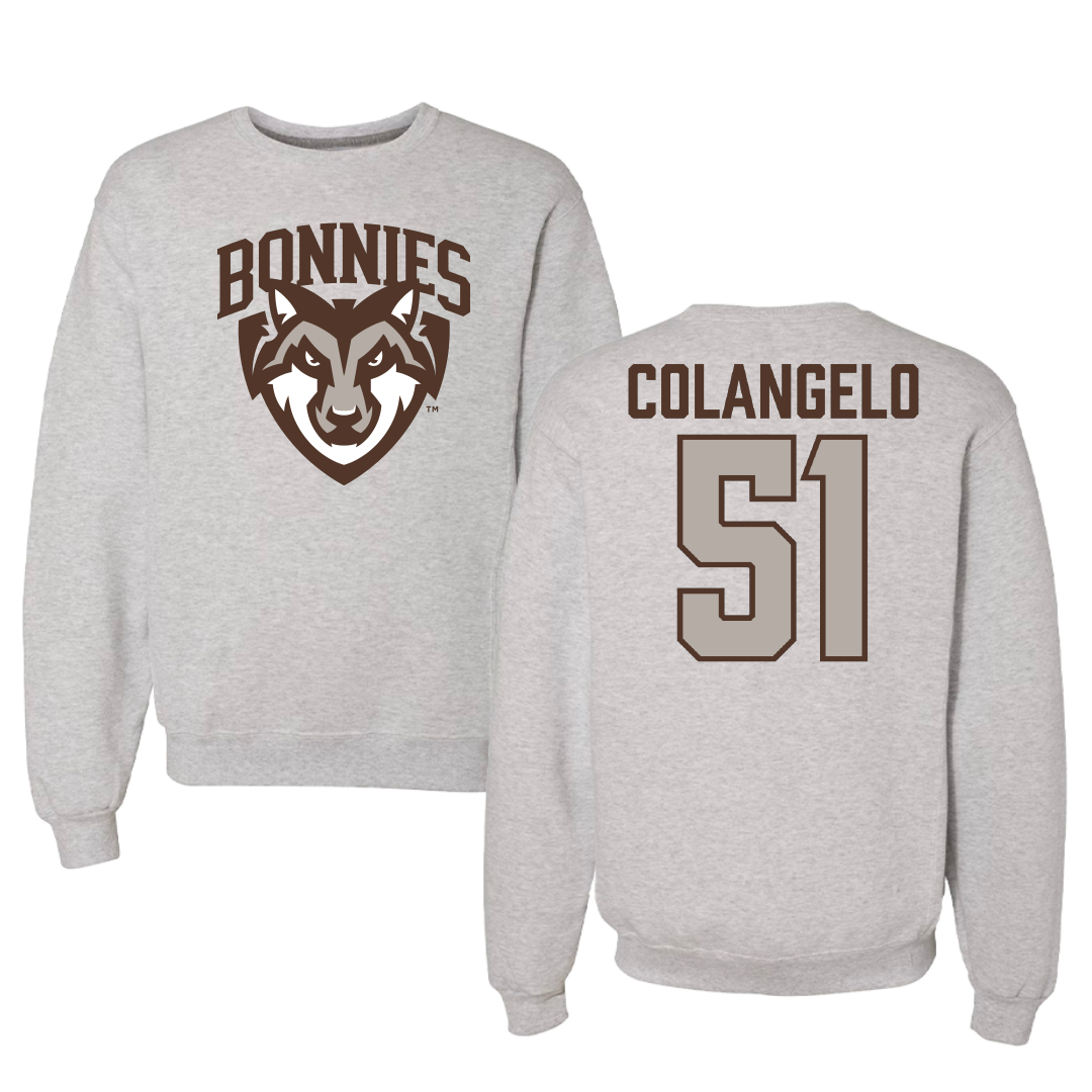 St. Bonaventure University Lacrosse Gray Crewneck - #51 Brit Colangelo