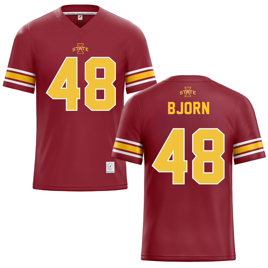 Iowa State University Red Football Jersey - #48 Jack Bjorn
