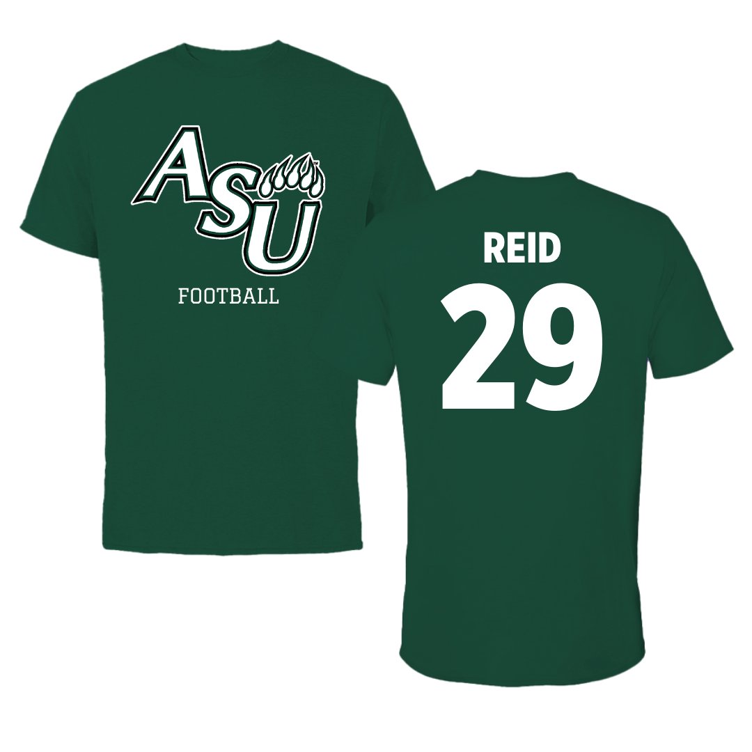 Adams State University Football Forest Green Performance Tee - #29 Alex Reid
