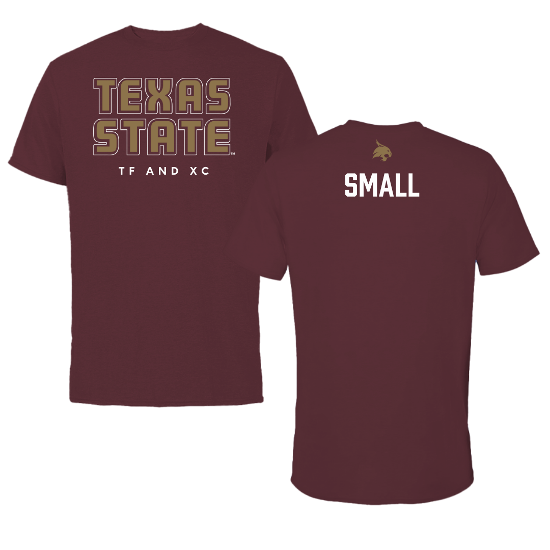 Texas State University TF and XC Maroon Performance Tee - Lauryn Small