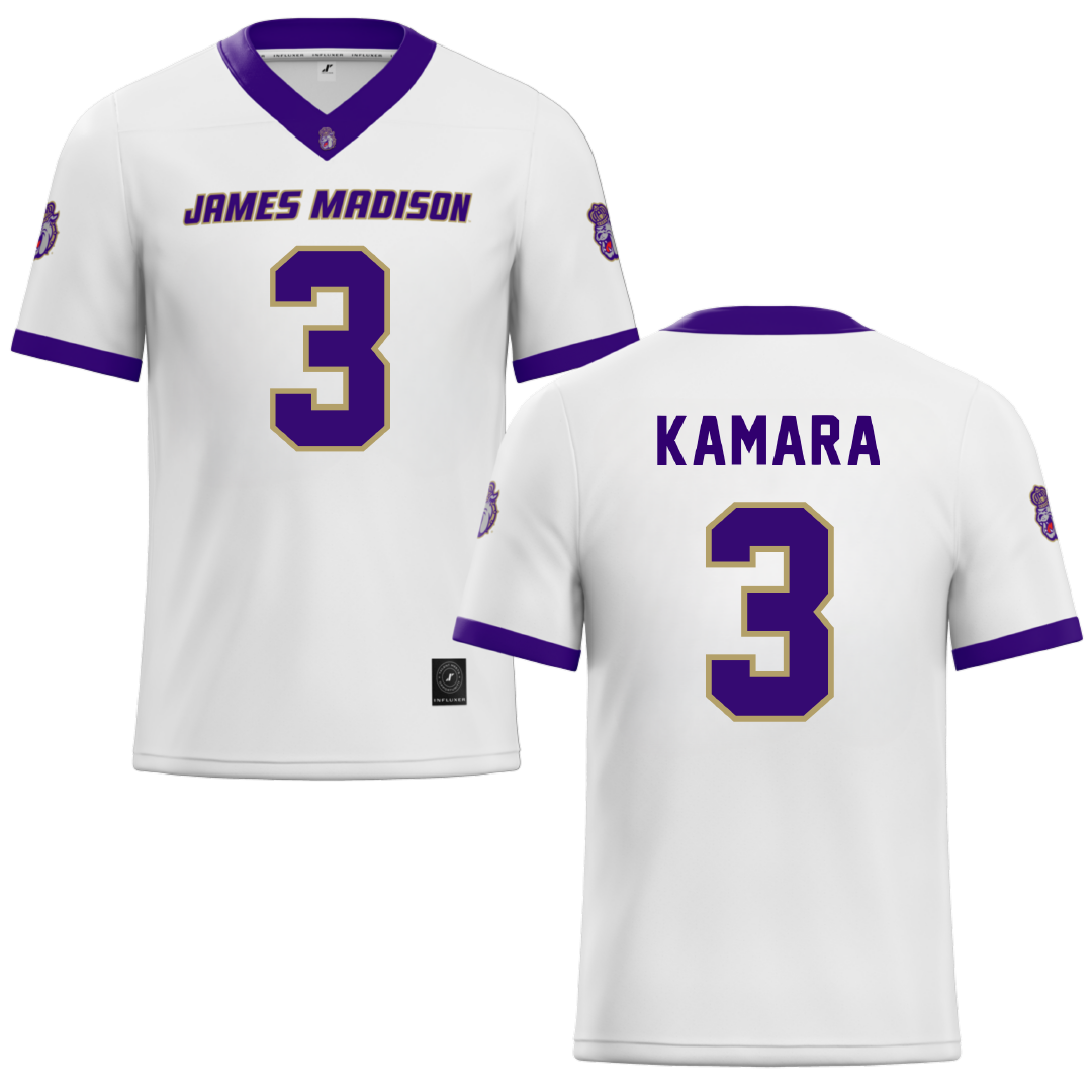 James Madison University White Football Jersey - #3 Mikail Kamara
