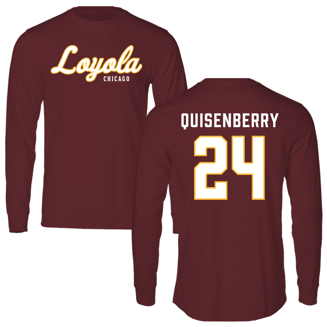 Loyola University-Chicago Soccer Maroon Long Sleeve - #24 Chris Quisenberry