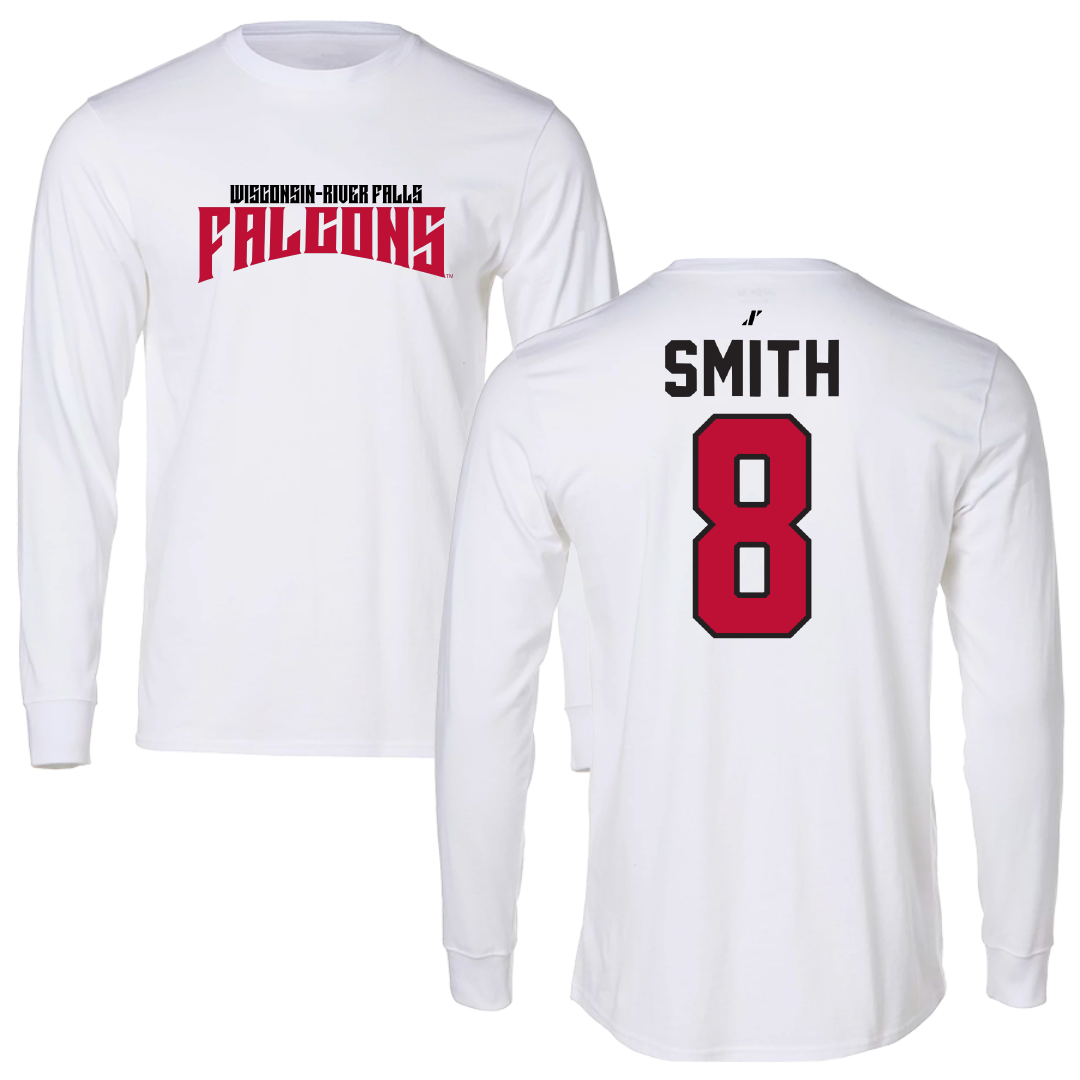 University of Wisconsin-River Falls Ice Hockey White Classic Long Sleeve - #8 Dylan Smith