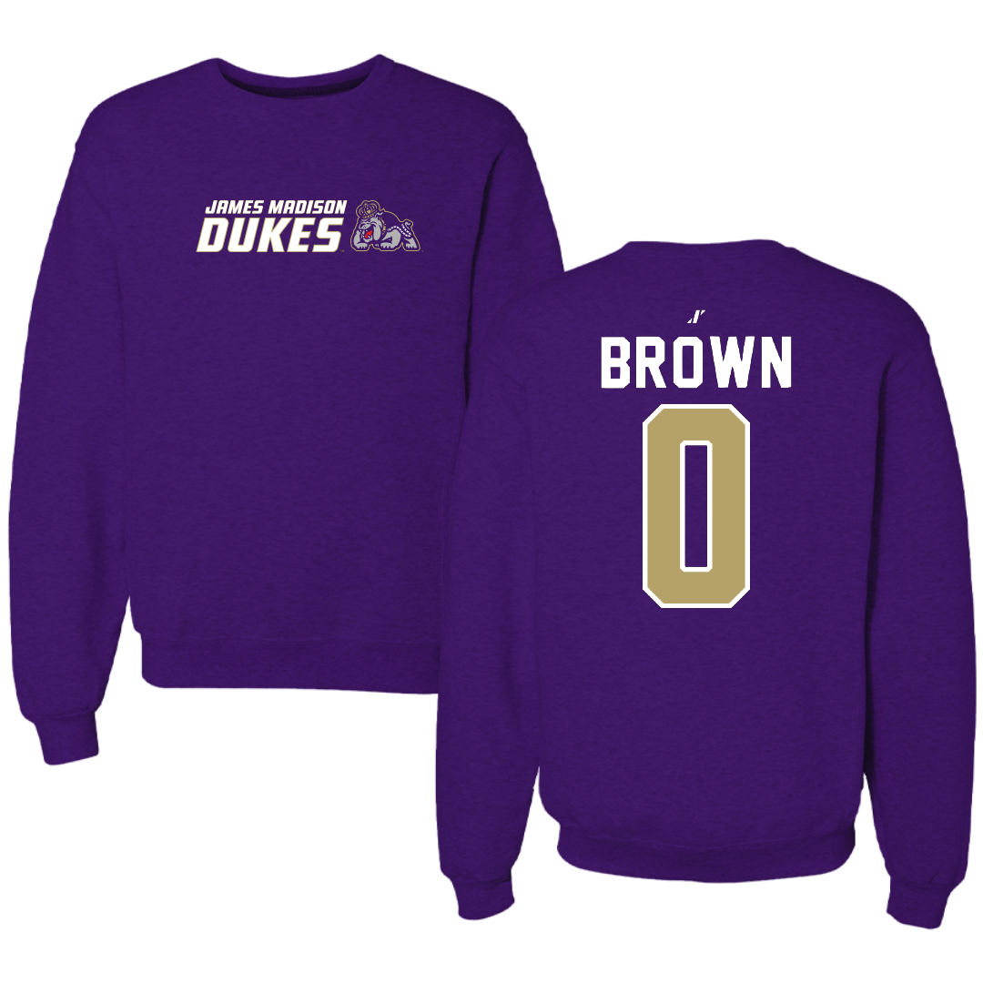 James Madison University Basketball Purple General Crewneck - #0 Xavier Brown