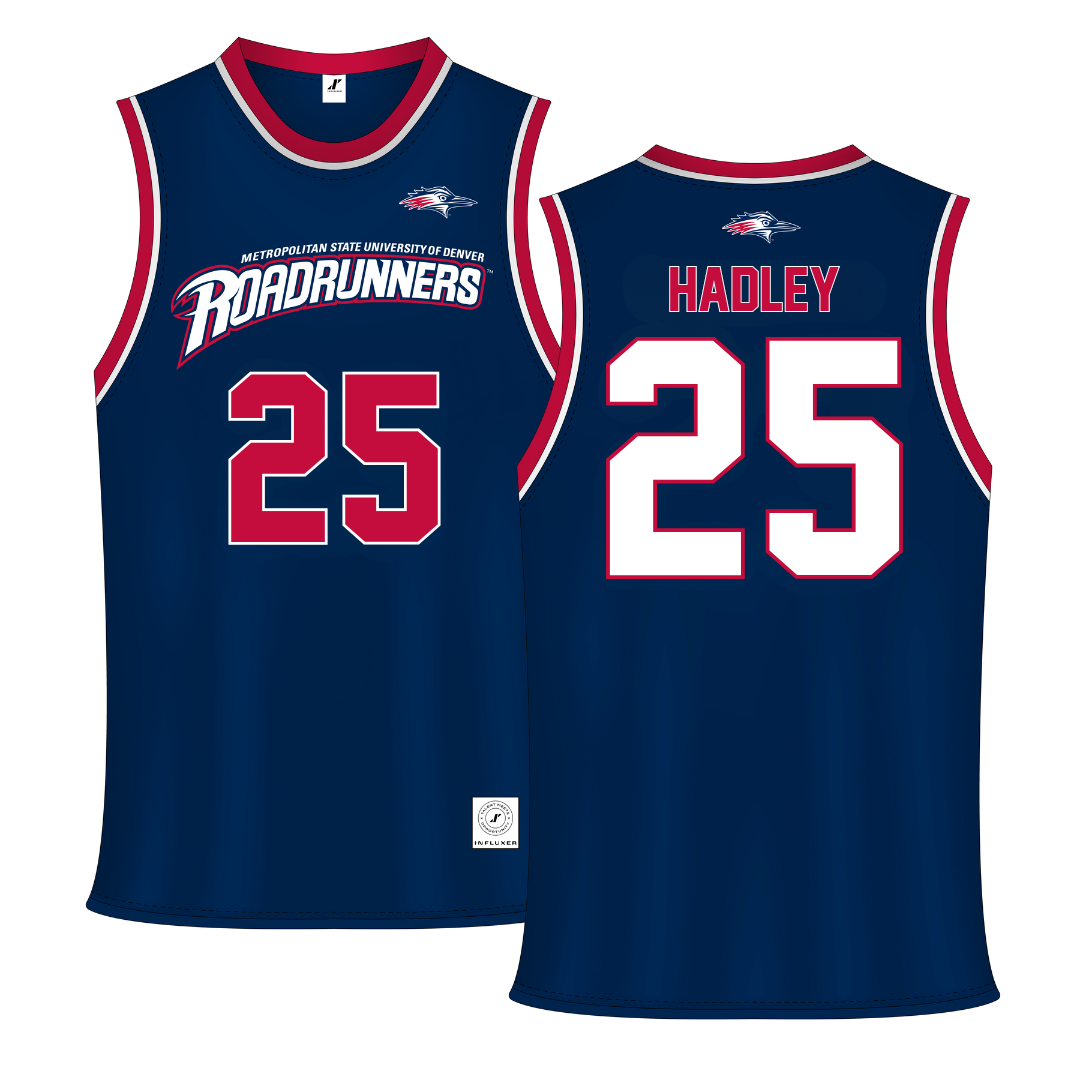 Metropolitan State University of Denver Navy Basketball Jersey - #25 Blake Hadley