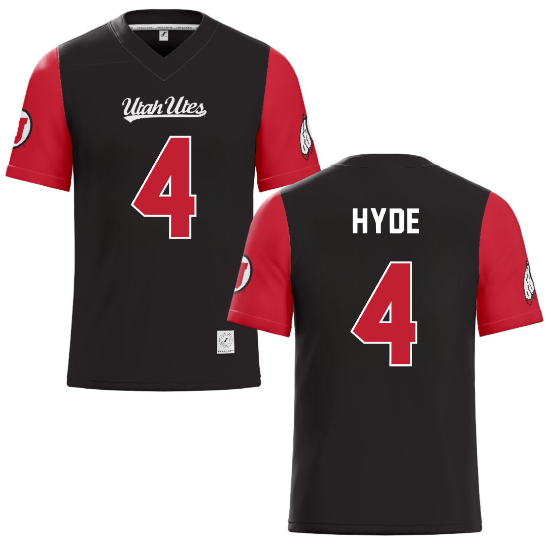University of Utah Black Lacrosse Jersey - #4 Jordan Hyde