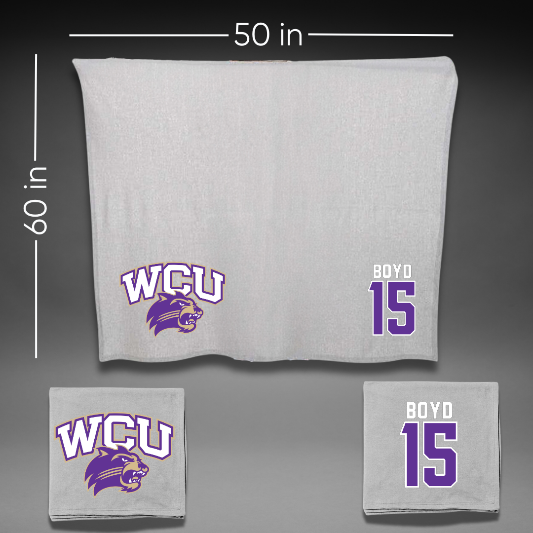 Western Carolina University Football Gray Blanket - #15 Jai Boyd