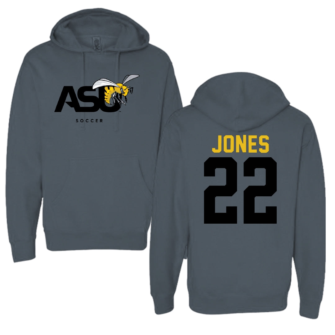 Alabama State University Soccer Dark Gray Hoodie - #22 Summer Jones