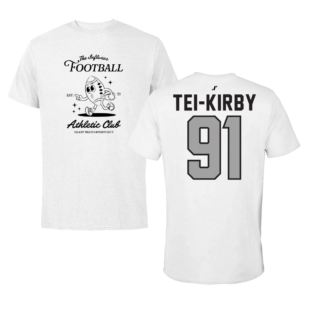 Football White Influxer Athletic Club Tee - #91 Wayne Tei-Kirby