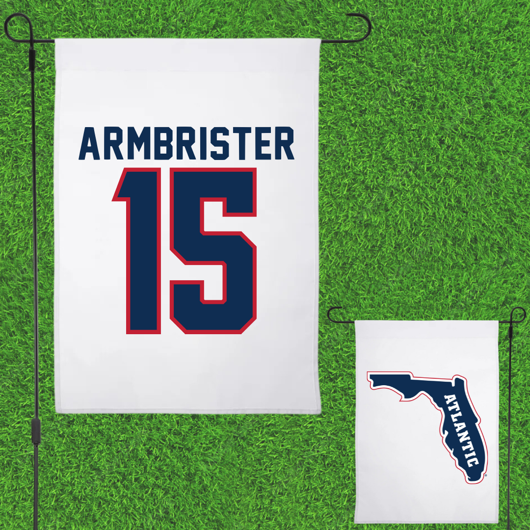 Florida Atlantic University Basketball White Garden Flag - #15 Kayana Armbrister