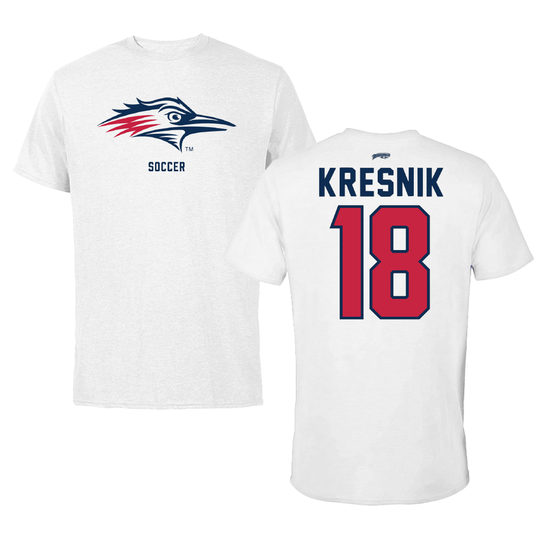 Metropolitan State University of Denver Soccer White Tee - #18 Joseph Kresnik
