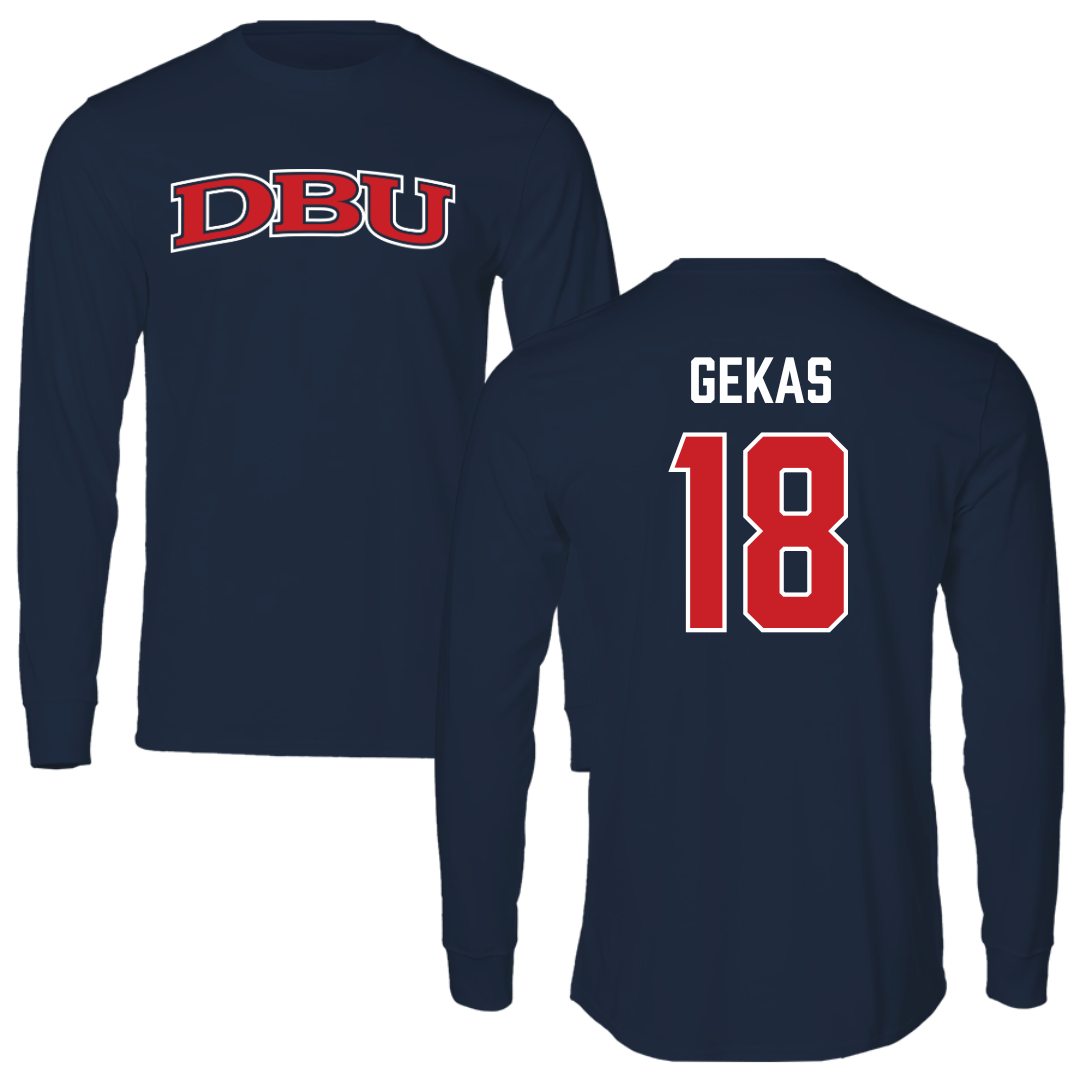 Dallas Baptist University Soccer Navy DBU Long Sleeve - #18 Carly Gekas