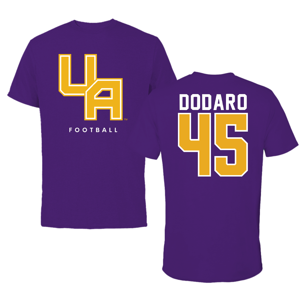 University at Albany Football Purple Block Tee - #45 John Dodaro