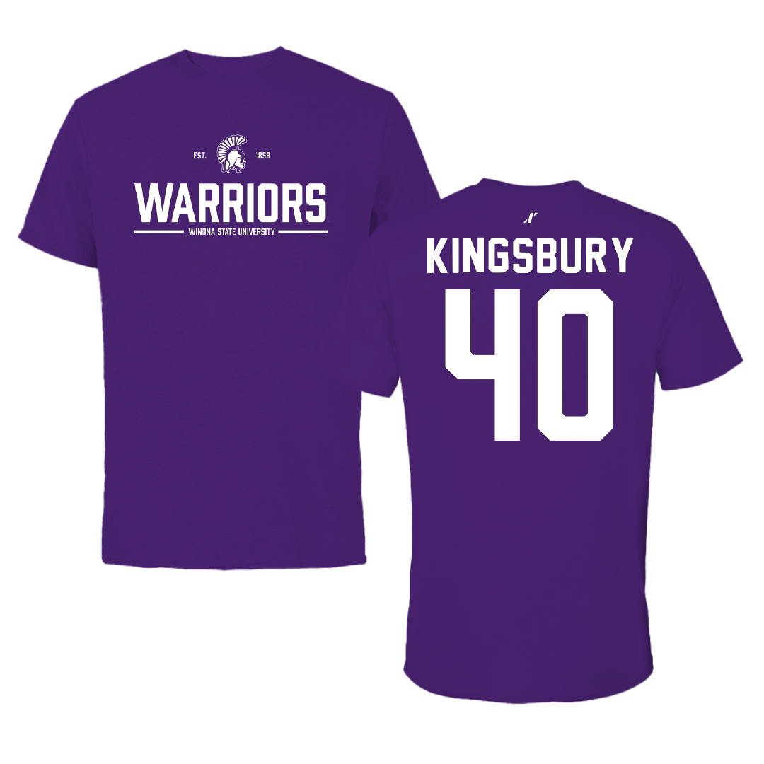 Winona State University Football Purple General Tee - #40 Ben Kingsbury
