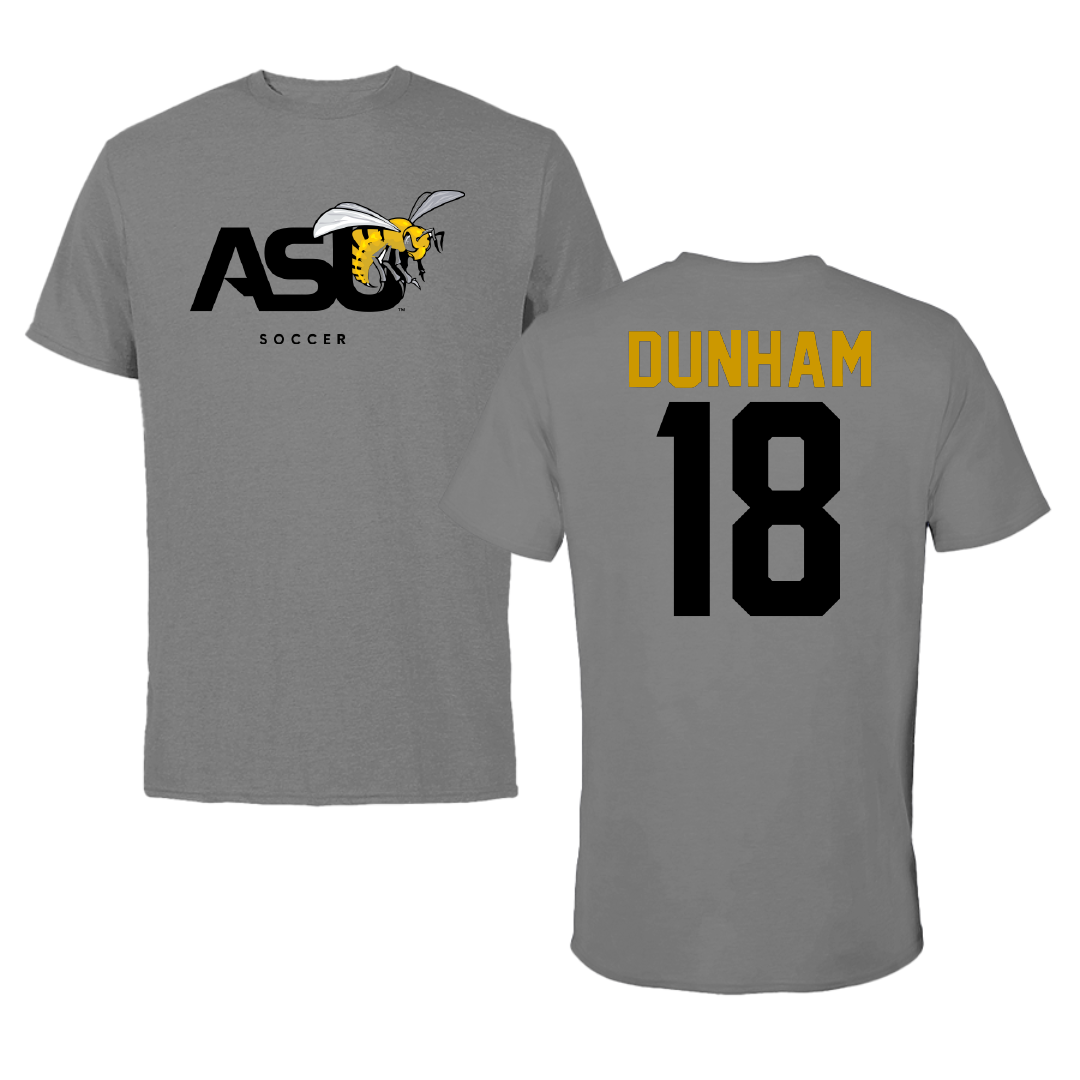 Alabama State University Soccer Dark Gray Tee - #18 Morgan Dunham