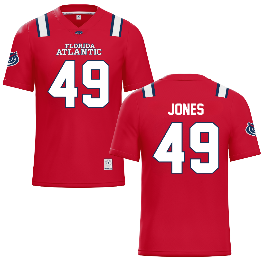 Florida Atlantic University Red Football Jersey - #49 Chris Jones