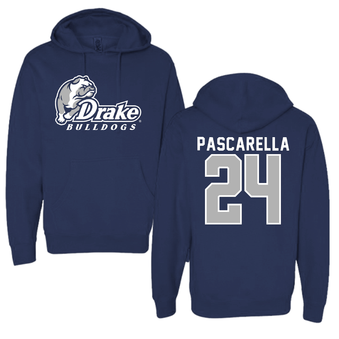 Drake University Soccer Navy Bulldogs Hoodie - #24 Jordan Pascarella