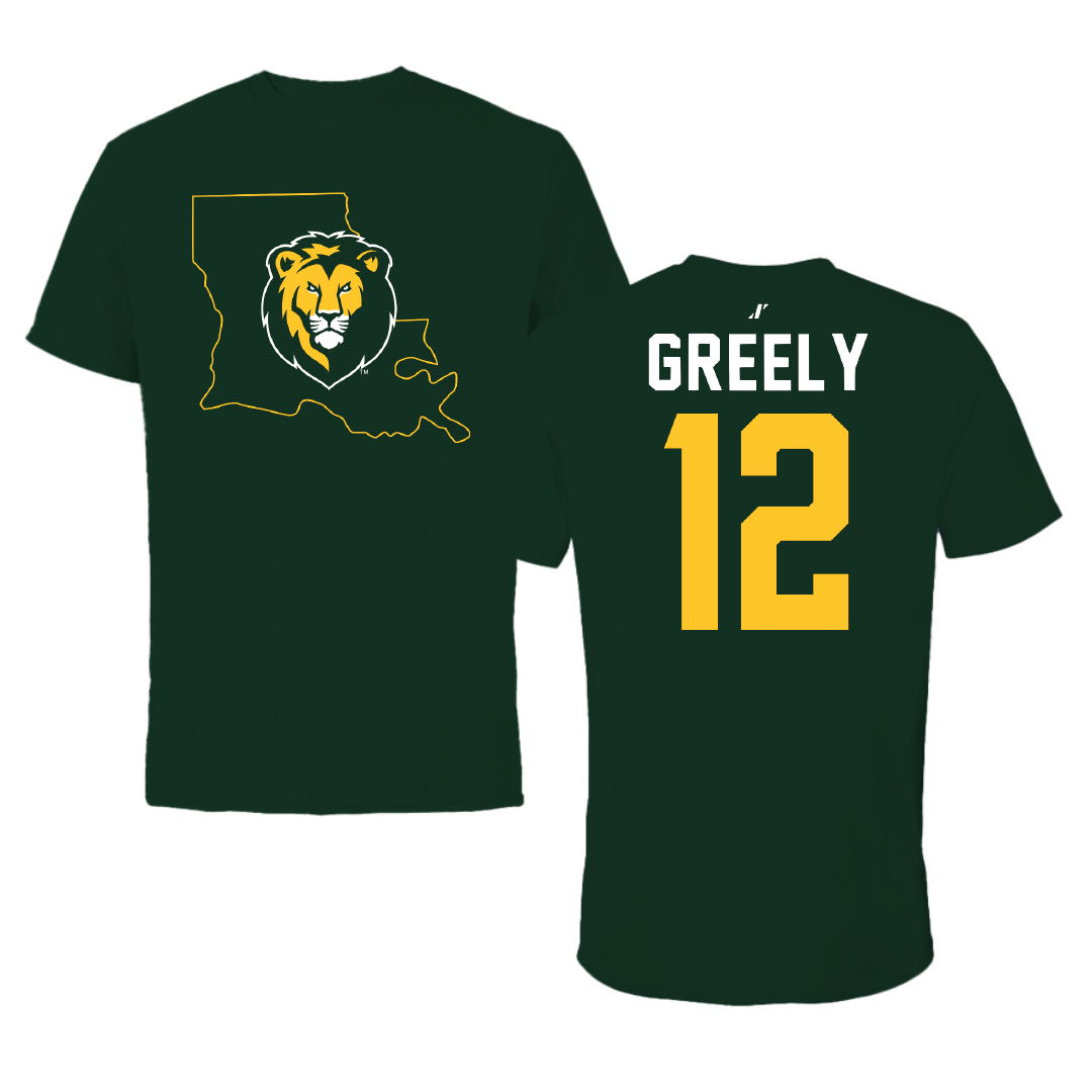 Southeastern Louisiana University Softball Forest Green State Tee - #12 Audrey Greely